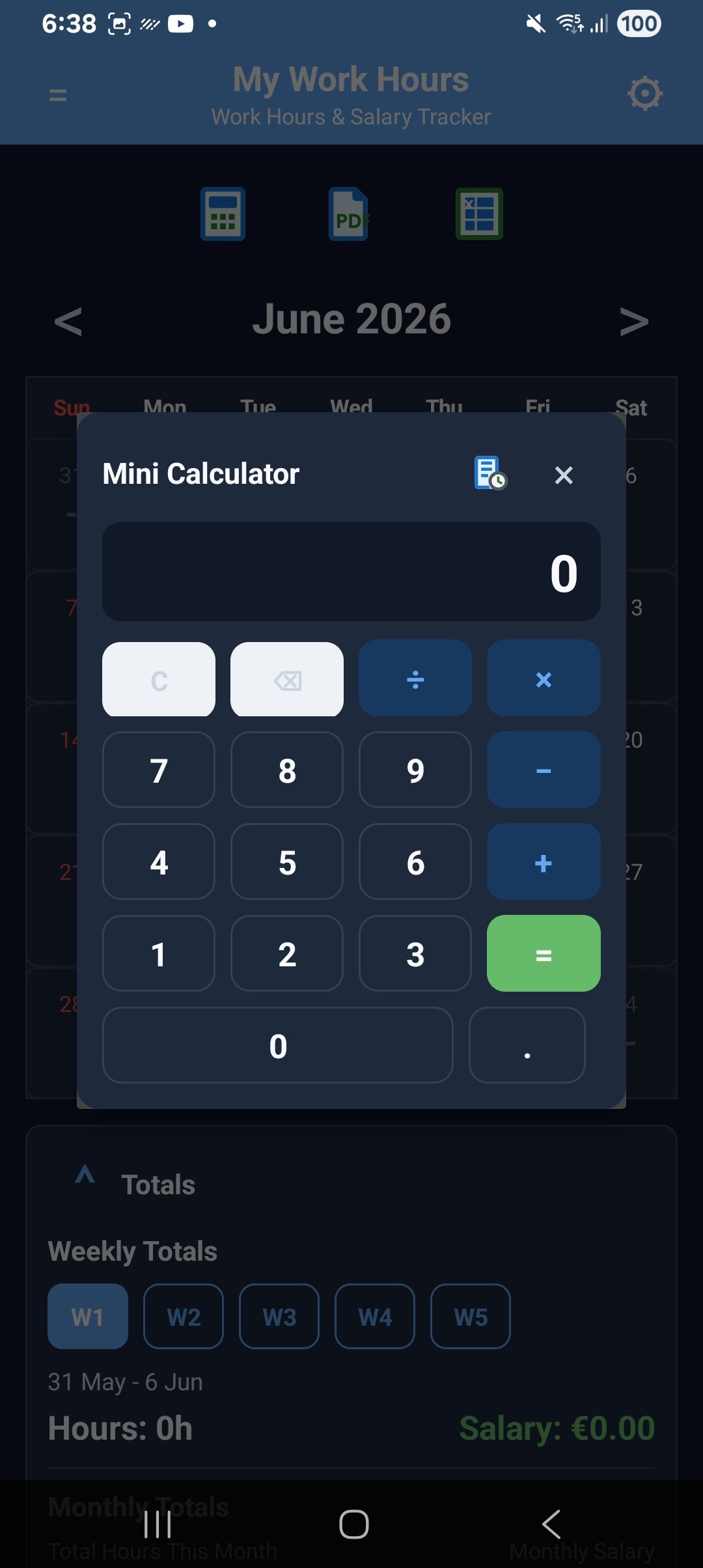 Calendar Dark